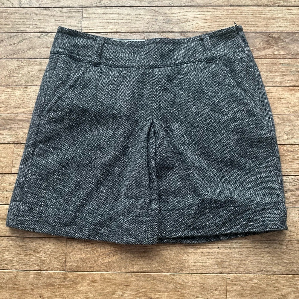 Esprit Skirt Tweed A-line Wool Silk Blend Size 4 Gray Side Zipper Classic